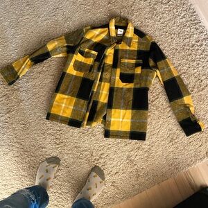 Yellow and Black Plaid Jacket